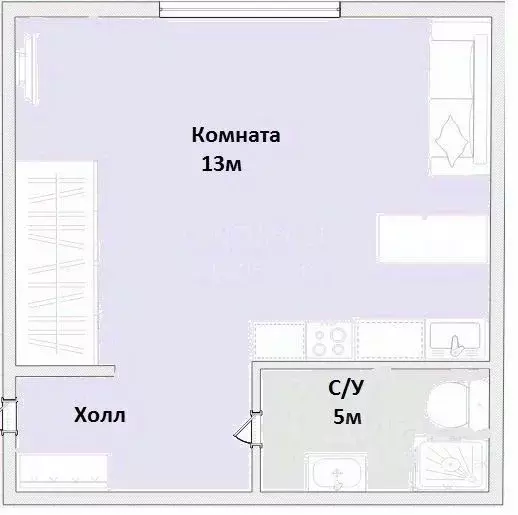 Студия Москва 4-я Новокузьминская ул., 5 (20.6 м) - Фото 1