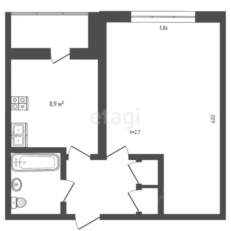 1-к кв. Архангельская область, Новодвинск ул. Советов, 28 (36.6 м) - Фото 2
