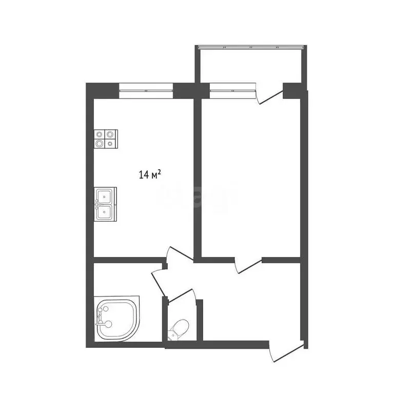 1-комнатная квартира: Абакан, улица Чертыгашева, 124 (40.2 м) - Фото 1