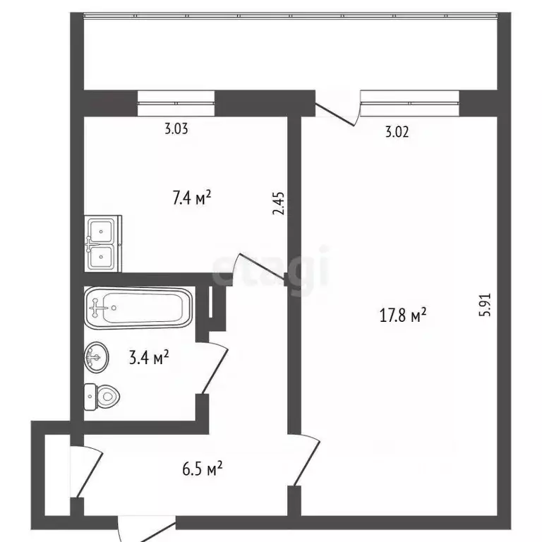 1-к кв. Карелия, Петрозаводск Сыктывкарская ул., 25 (39.4 м) - Фото 1