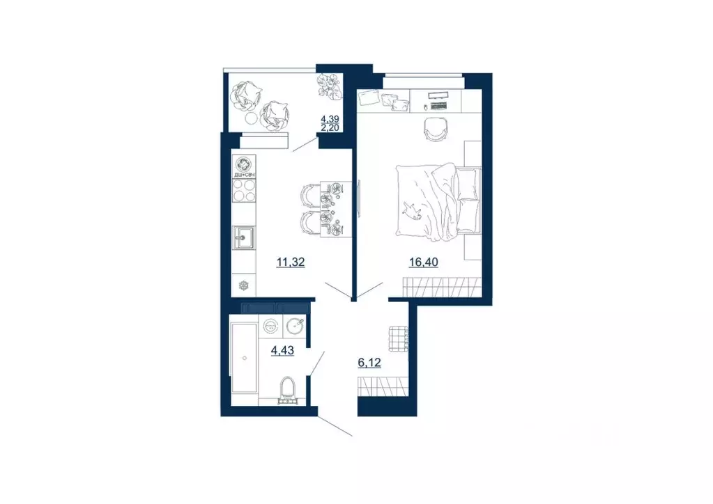 1-к кв. Воронежская область, Воронеж Московский просп., 66 (40.47 м) - Фото 0