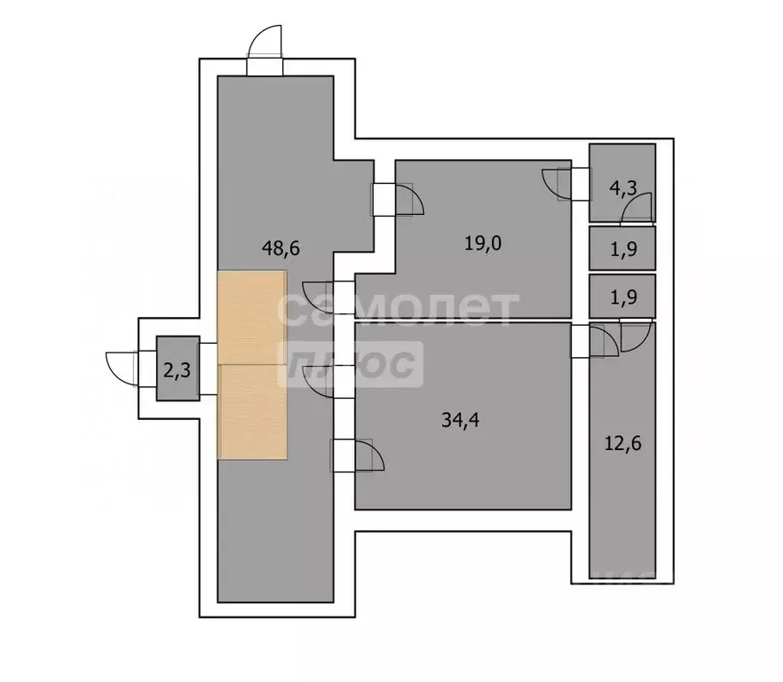 Офис в Башкортостан, Уфа ул. Октябрьской Революции, 54Б (74 м) - Фото 1