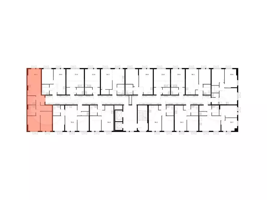 2-к. квартира, 63,1 м, 14/15 эт. - Фото 1