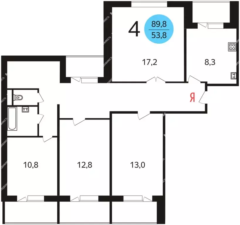 4-комнатная квартира: Москва, Осташковская улица, 30 (85 м) - Фото 1
