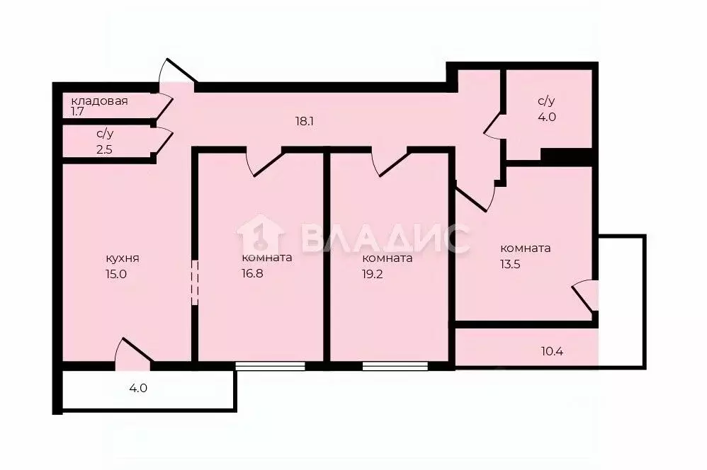 3-к кв. Санкт-Петербург ул. Тамбасова, 3к1 (90.2 м) - Фото 2
