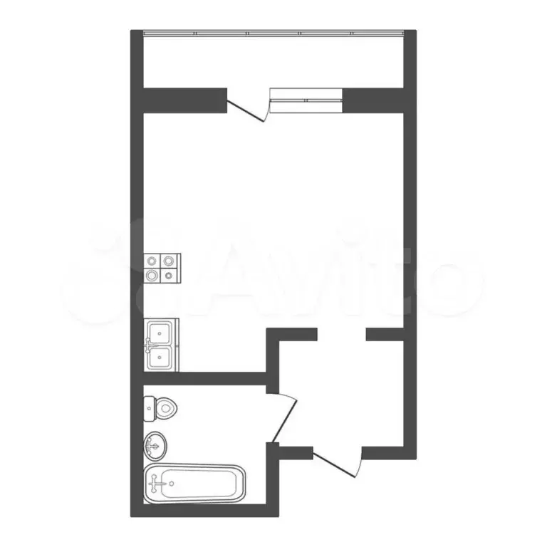Квартира-студия, 26 м, 4/4 эт. - Фото 0
