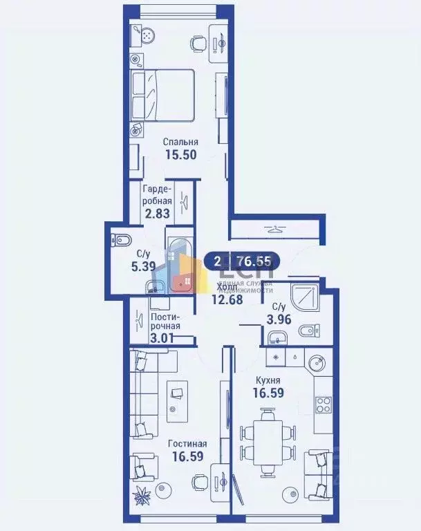 2-к кв. Москва ул. Годовикова, 11к2 (75.6 м) - Фото 0