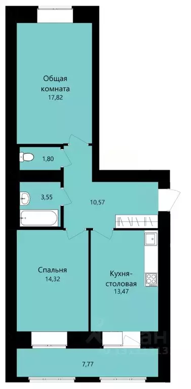 2-к кв. Мордовия, Саранск ул. Филатова, 15 (61.53 м) - Фото 1