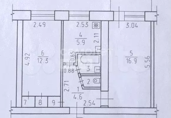 2-к. квартира, 44,2 м, 4/5 эт. - Фото 0