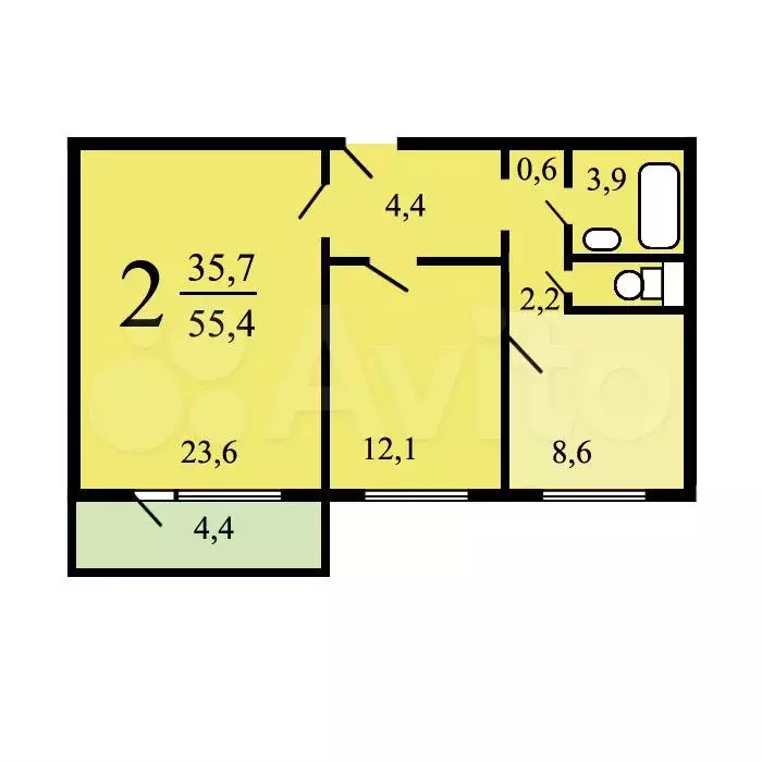 Аукцион: 2-к. квартира, 55,4 м, 11/14 эт. - Фото 0