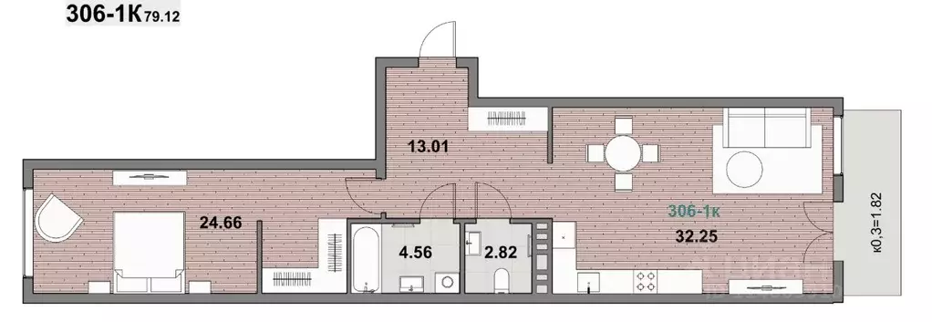 1-к кв. Калининградская область, Зеленоградск ул. Гагарина (79.24 м) - Фото 1