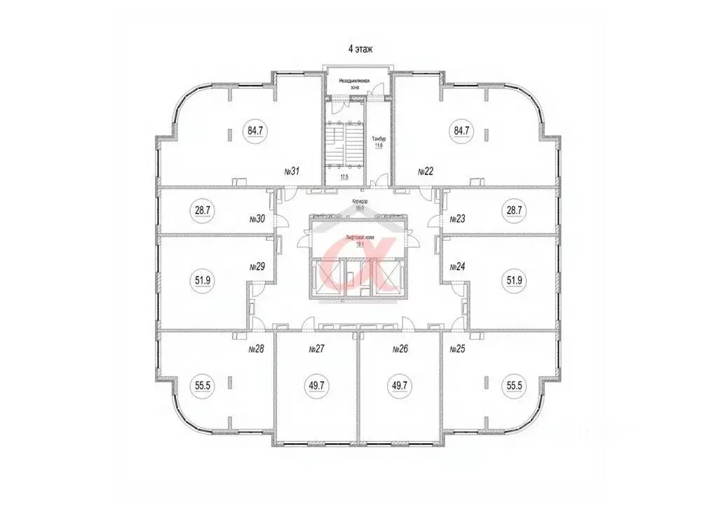2-к кв. Кемеровская область, Кемерово Октябрьский просп., 32Ак1 (55.5 ... - Фото 2