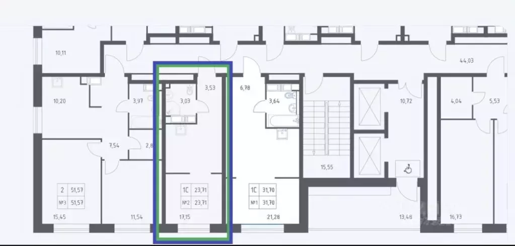 Студия Москва Шереметьевская ул., 21 (23.71 м) - Фото 1