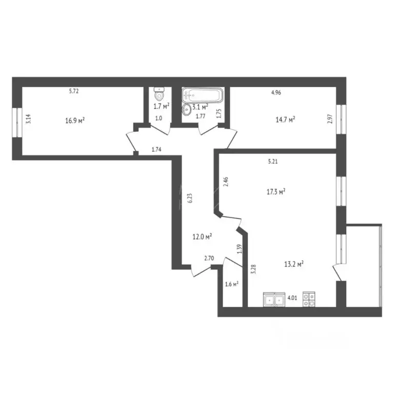 2-к кв. Тюменская область, Тюмень Микрорайон мыс, ул. Маршала ... - Фото 2