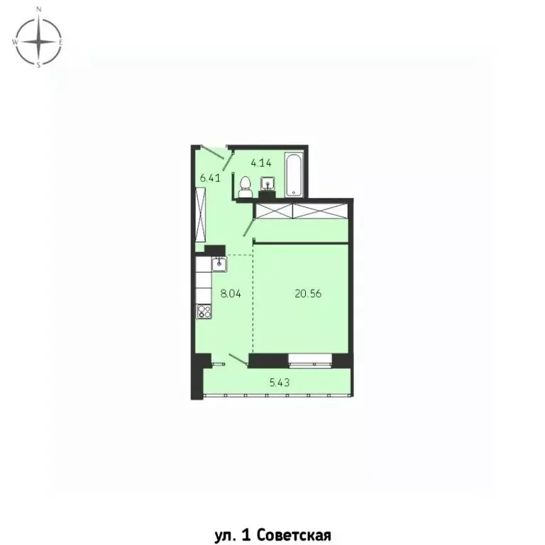 1-к кв. Иркутская область, Иркутск Советская ул., 115/1 (44.58 м) - Фото 0