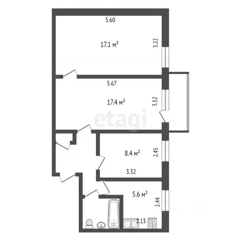 3-к кв. Омская область, Омск Заозерный мкр, ул. Стрельникова, 4 (58.8 ... - Фото 1