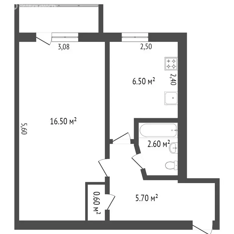 1-комнатная квартира: Севастополь, улица Гоголя, 33 (29.5 м) - Фото 0