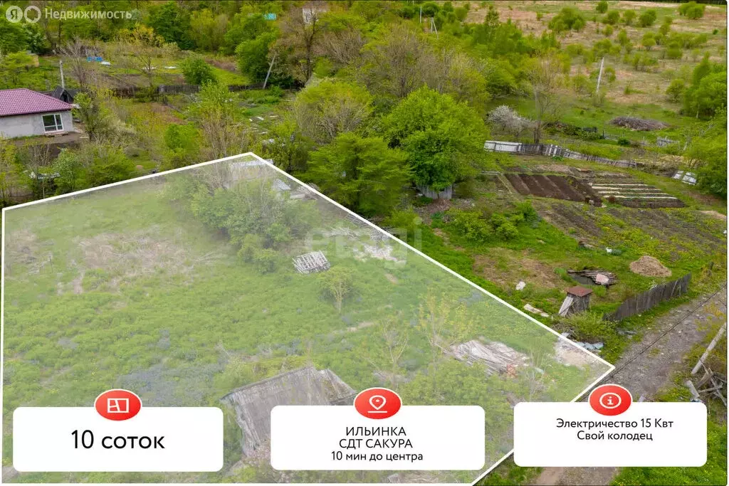 Участок в село Ильинка, СНТ Сакура (10 м) - Фото 1