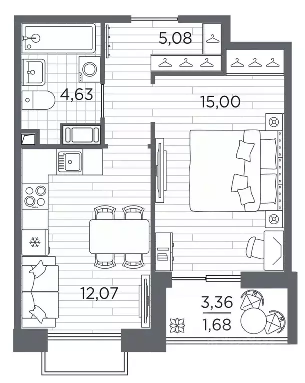 1-к кв. Санкт-Петербург Полюстровский просп., 87 (38.46 м) - Фото 1