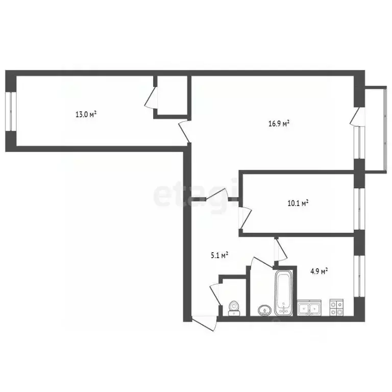 3-к кв. Москва ул. Большая Набережная, 1к1 (68.2 м) - Фото 2