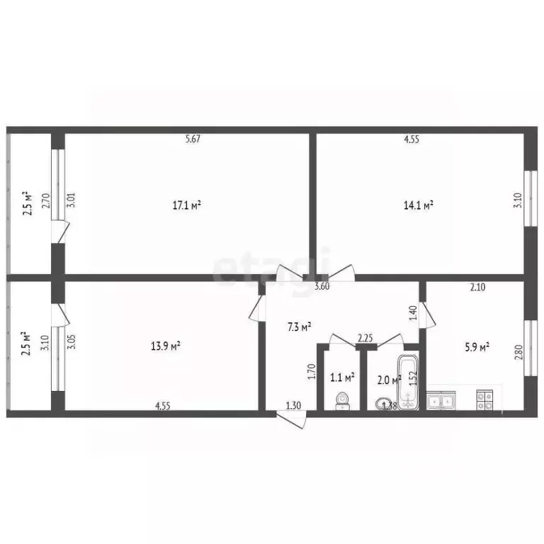 3-к кв. Мордовия, Ковылкино ул. Щорса, 1 (64.2 м) - Фото 2