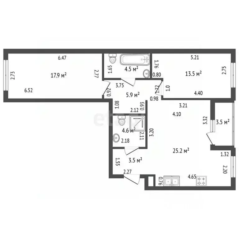 2-к кв. Санкт-Петербург Белоостровская ул., 10к1 (75.0 м) - Фото 2