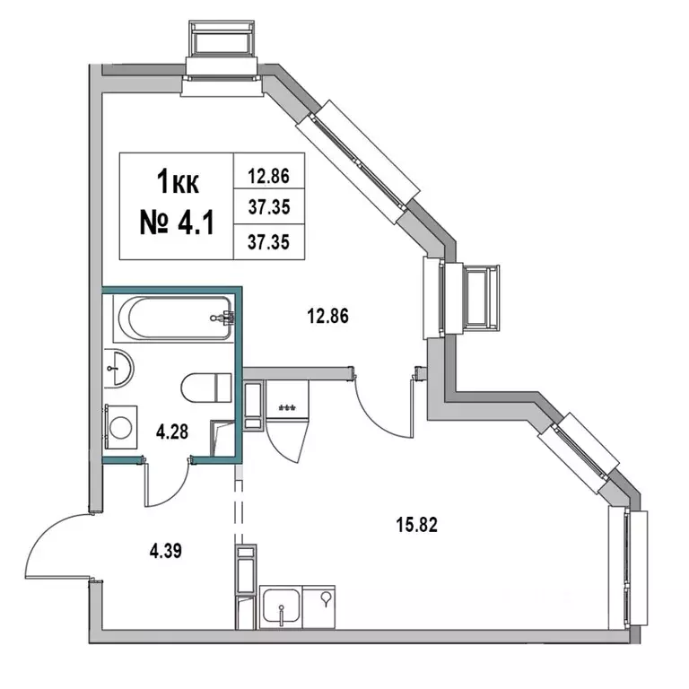 1-к кв. Ленинградская область, Выборг ул. 2-я Южная, 4 (37.35 м) - Фото 1
