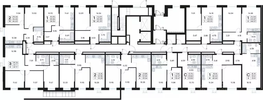 1-к кв. Приморский край, Владивосток Катерная ул., 31/2 (42.39 м) - Фото 2
