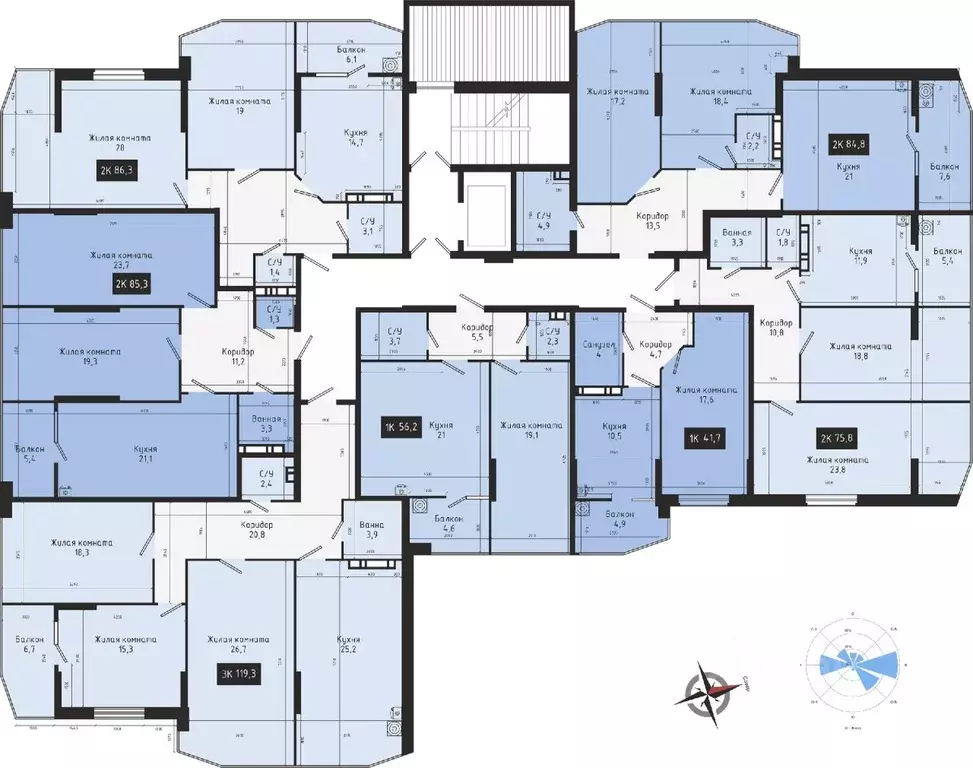 3-к кв. Ставропольский край, Ставрополь № 28 мкр,  (119.3 м) - Фото 2