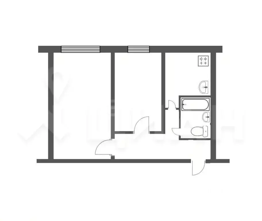 2-к кв. Псковская область, Псков Пароменская ул., 19 (44.0 м) - Фото 1