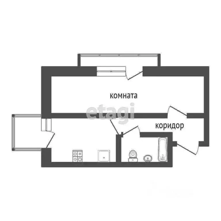 Студия Крым, Евпатория городской округ, Новоозерное пгт ул. ... - Фото 2