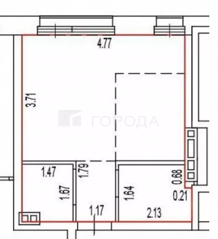 Студия Алтайский край, Барнаул ул. Сергея Семенова, 27к2 (25.5 м) - Фото 2