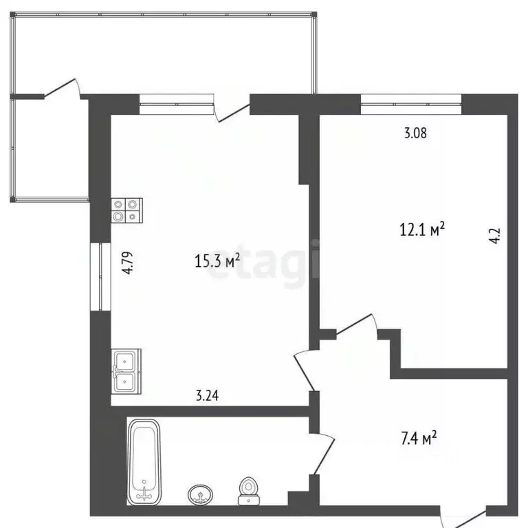 1-к кв. Камчатский край, Петропавловск-Камчатский ул. Ларина, 22/7 ... - Фото 2