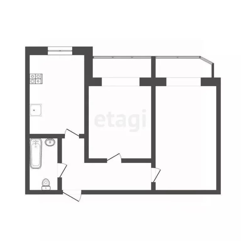 2-к кв. Тюменская область, Тюмень ул. Московский Тракт, 163 (60.0 м) - Фото 0