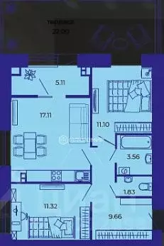3-к кв. Брянская область, Брянск ул. Комарова, 47а (66.6 м) - Фото 2