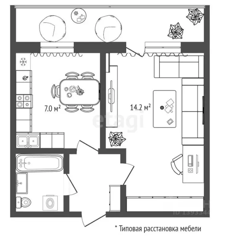 1-к кв. Тюменская область, Тюмень ул. Западносибирская, 22к1 (26.8 м) - Фото 1