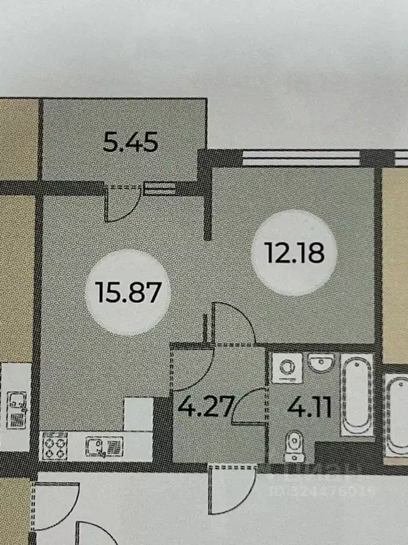 1-к кв. Санкт-Петербург ш. Суздальское, 8 (38.07 м) - Фото 2
