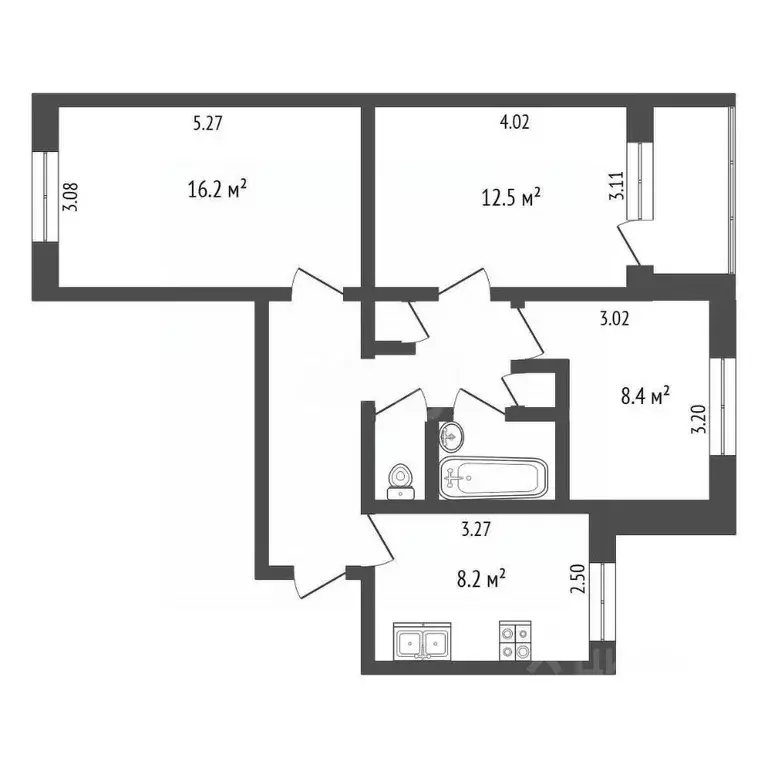 3-к кв. Белгородская область, Белгород ул. Шаландина, 1 (58.0 м) - Фото 1