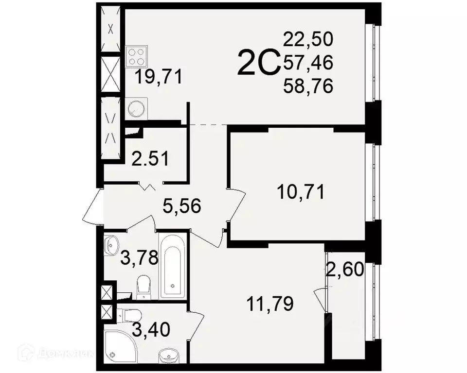 2-к кв. Рязанская область, Рязань ул. Чкалова (58.76 м) - Фото 1