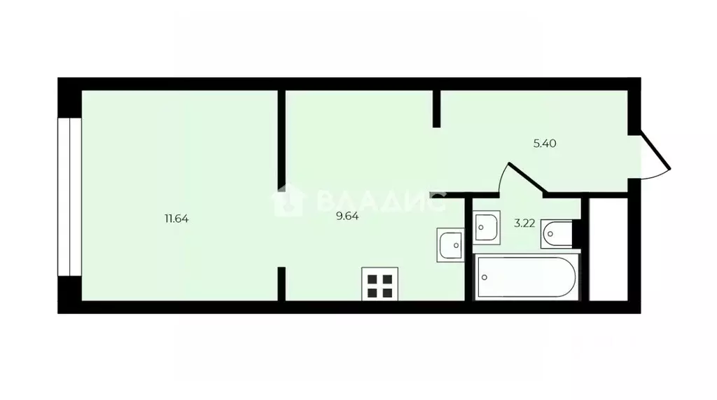 Студия Москва Шмитовский проезд, 39к6 (30.0 м) - Фото 2