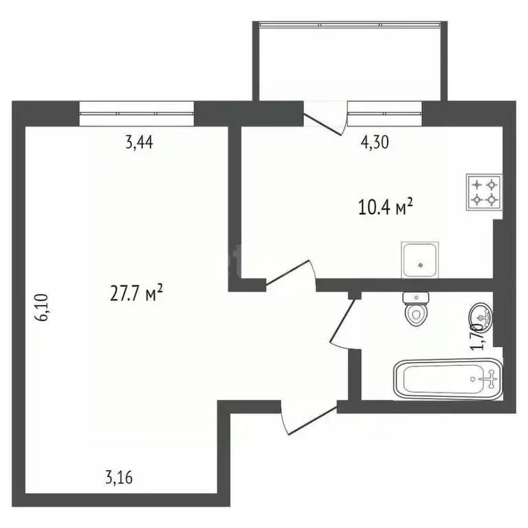1-к кв. Крым, Евпатория ул. Чапаева, 99 (38.2 м) - Фото 2