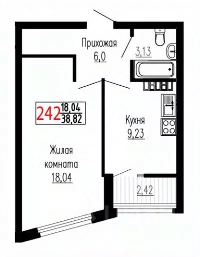 1-к кв. Свердловская область, Екатеринбург ул. Лыжников, 3 (38.7 м) - Фото 0