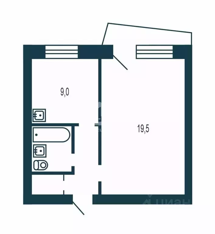 1-к кв. Новосибирская область, Новосибирск ул. Печатников, 9 (40.1 м) - Фото 2