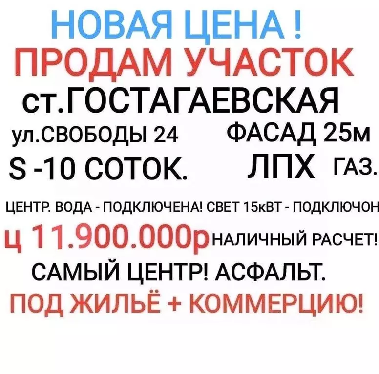Участок в Краснодарский край, Анапа муниципальный округ, Гостагаевская ... - Фото 0