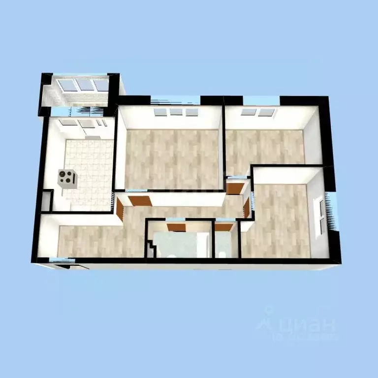 3-к кв. Башкортостан, Уфа ул. Аксакова, 81/1 (32.6 м) - Фото 1