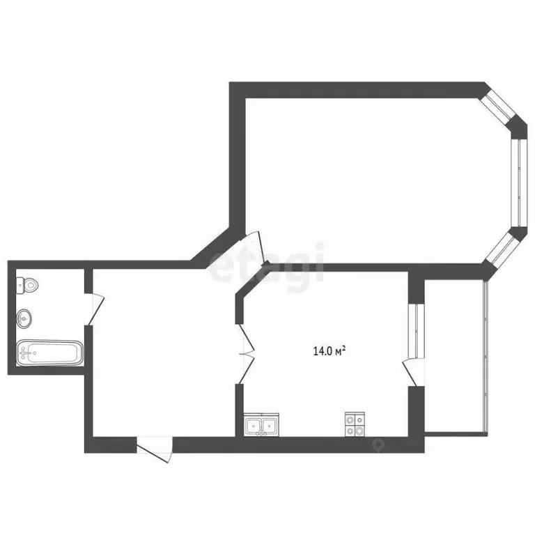 1-к кв. Тюменская область, Тюмень ул. Циолковского, 11 (50.0 м) - Фото 1