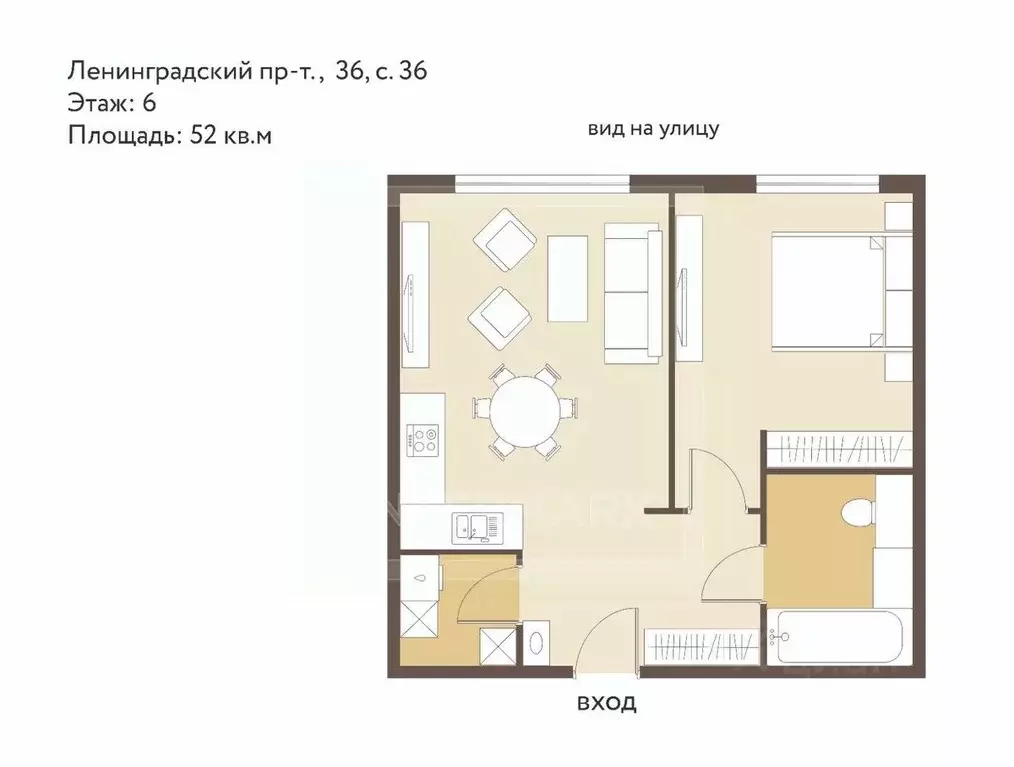 2-к кв. Москва Ленинградский просп., 36с36 (52.0 м) - Фото 2