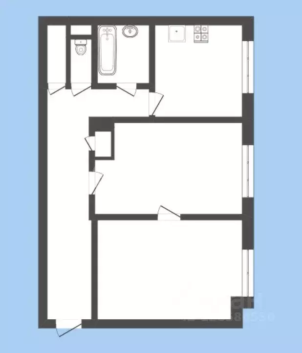 2-к кв. Кемеровская область, Новокузнецк ул. Куйбышева, 18 (55.9 м) - Фото 2