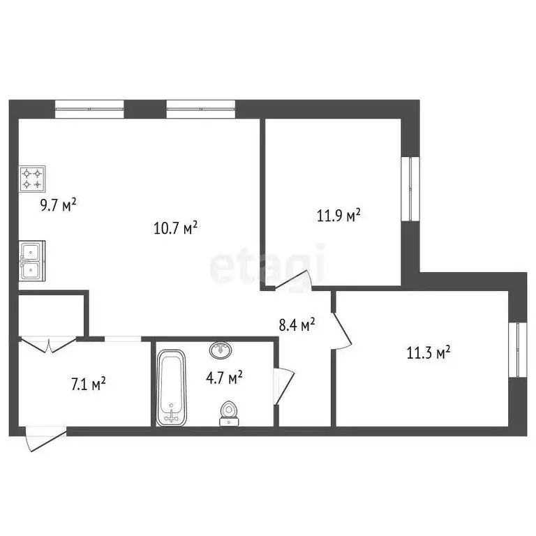 3-комнатная квартира: Стрельна, Красносельское шоссе, 21 (64.5 м) - Фото 0