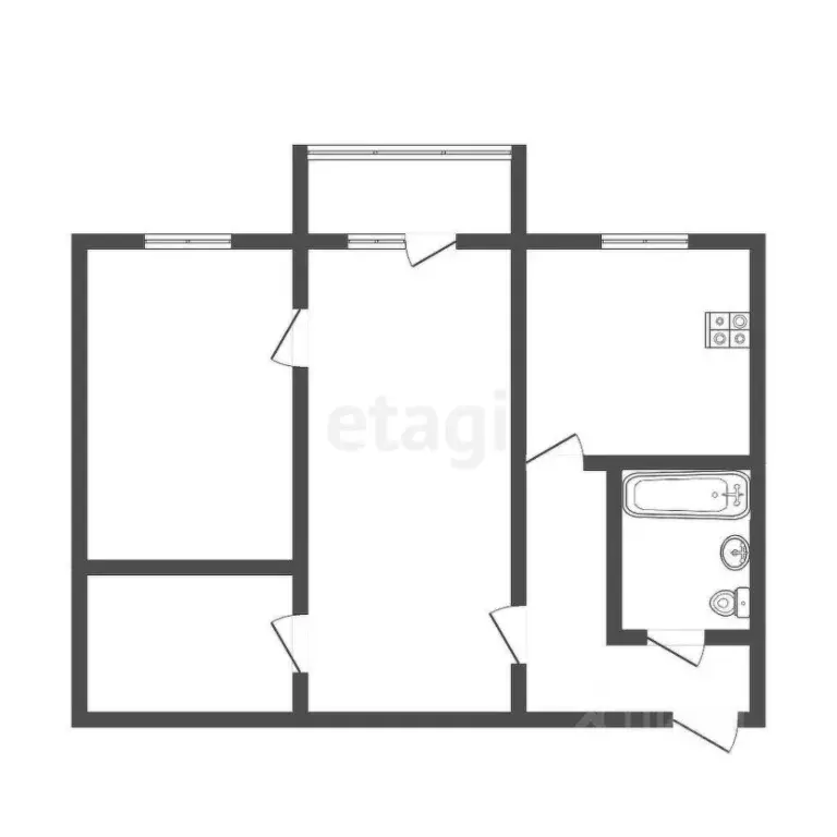 2-к кв. Тульская область, Тула ул. Станиславского, 8А (44.4 м) - Фото 0